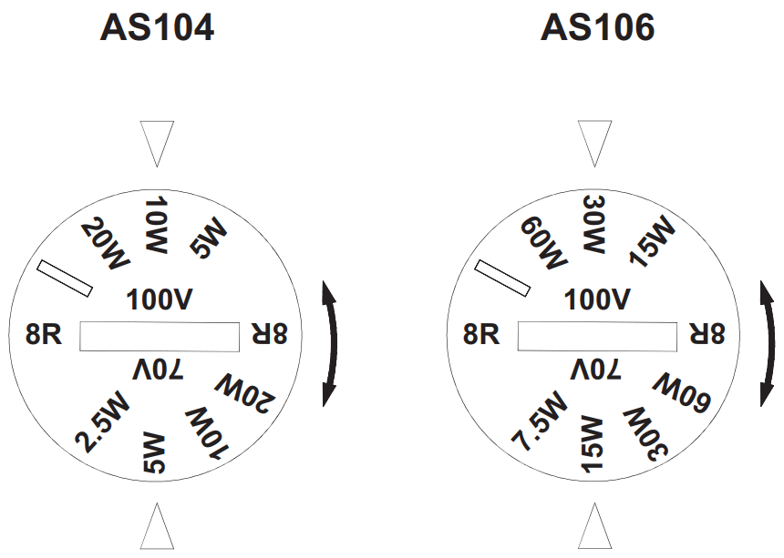 ATEN AS104 Coaxial Ceiling Loudspeakers - Tap Selector