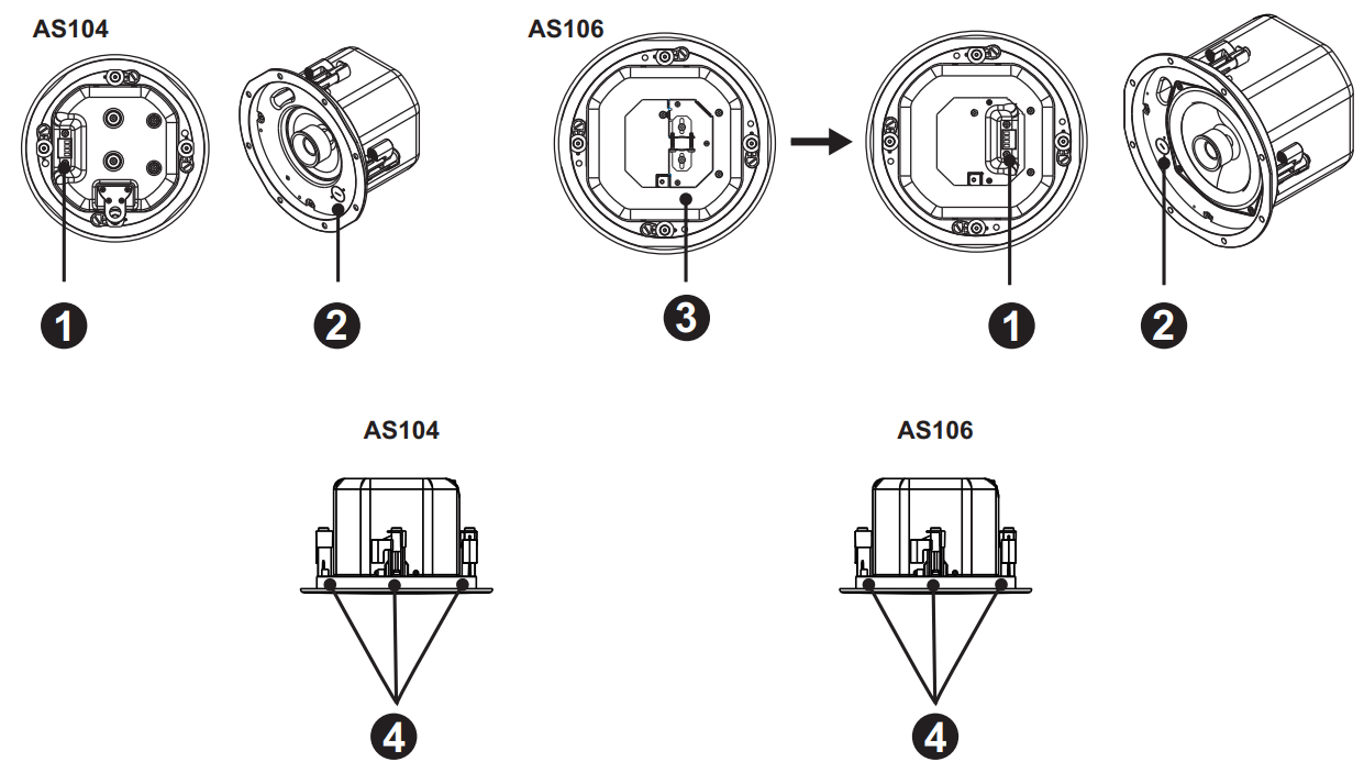 ATEN AS104 Coaxial Ceiling Loudspeakers