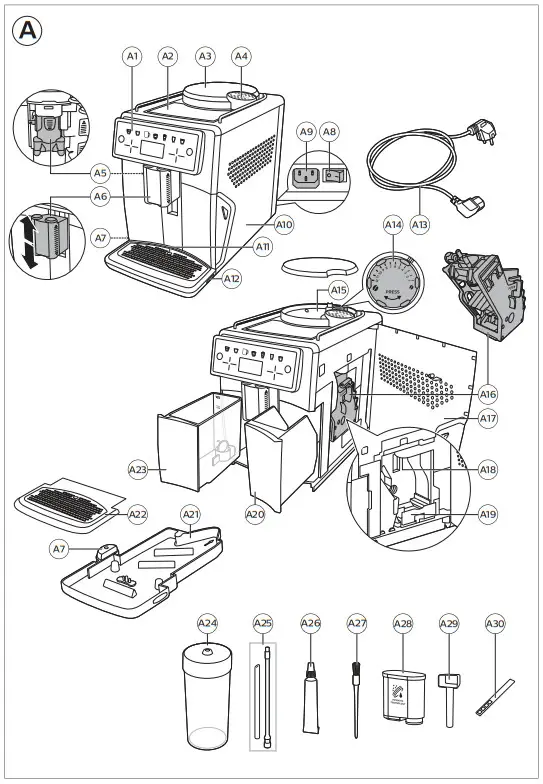 Saeco Xelsis SM7583 Automatic Coffee Machine Stainless Steel - figure 2
