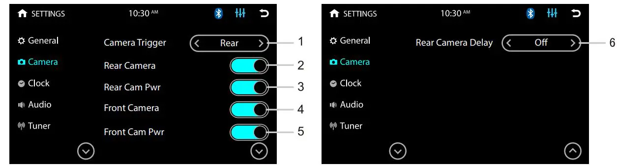 BOSS BV9358B Double DIN 6.2 Inch In Dash DVD CD AM FM Receiver with Bluetooth User Manual - CAMERA SETTINGS-Menu 2