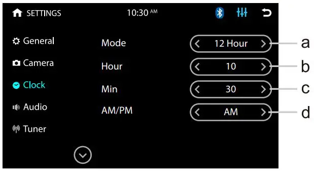BOSS BV9358B Double DIN 6.2 Inch In Dash DVD CD AM FM Receiver with Bluetooth User Manual - CLOCK SETTINGS-Menu 3