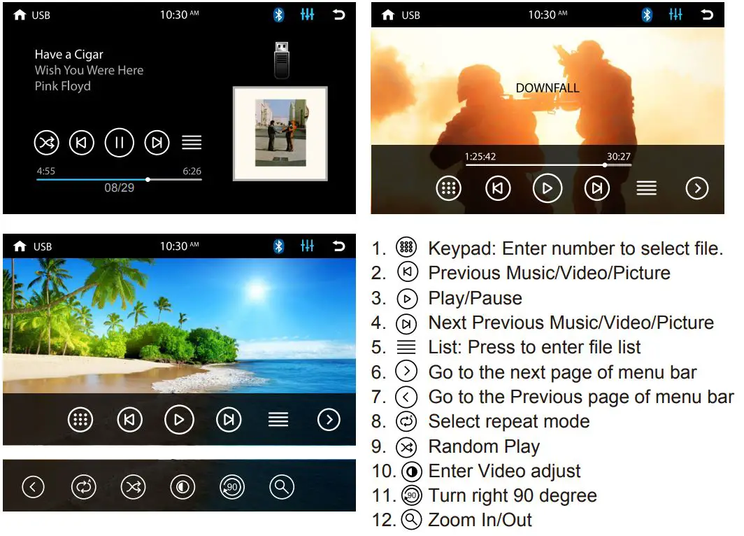 BOSS BV9358B Double DIN 6.2 Inch In Dash DVD CD AM FM Receiver with Bluetooth User Manual - USB SD MUSIC VIDEO PICTURE