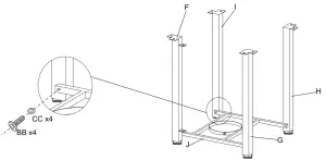 35830960 Outsunny Slate and Wicker Outdoor Gas Firepit Table - assembly1