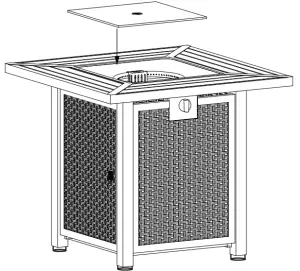 35830960 Outsunny Slate and Wicker Outdoor Gas Firepit Table - assembly5