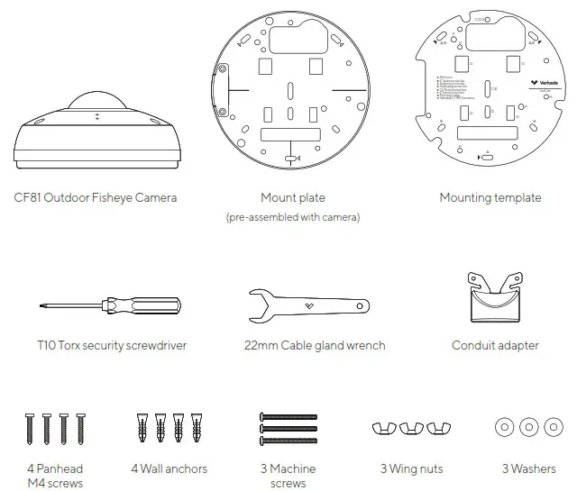 VERKADA CF81-E Outdoor Fisheye Camera - What’s in the box