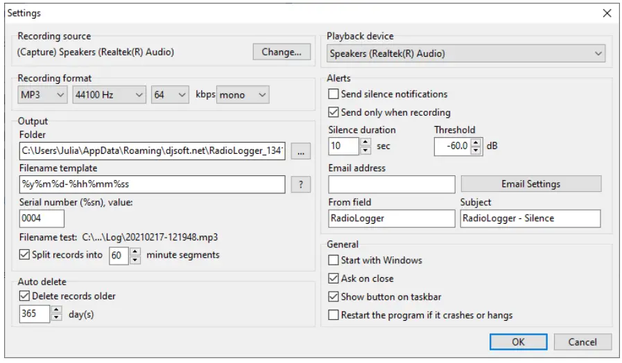 DJ SOFT RadioLogger Radio Recording Software - RadioLogger13