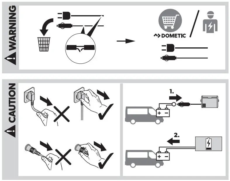 DOMETIC CFF70DZ Compressor Cooler User Manual - WARNING & CAUTION