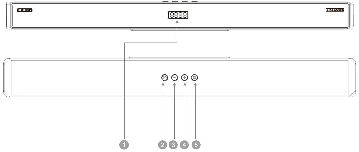 MAJORITY 1000002683 2 0 2CH Soundbar with Dolby ATMOS - Product Diagram