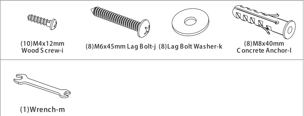 Supplied Parts List 2