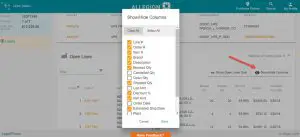 FIG 6 Show or Hide Columns