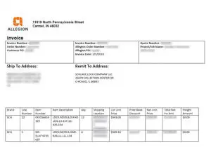 FIG 8 Generated Invoice Example