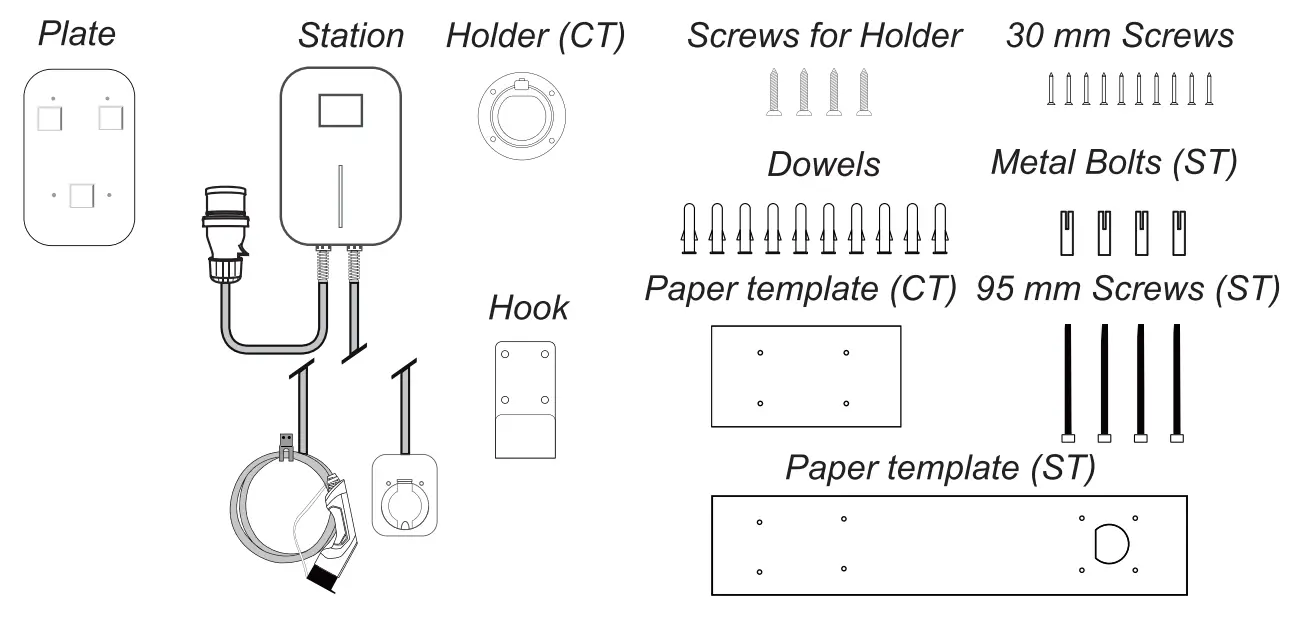 EM2GO EM011AC1B EV Charging Station - box
