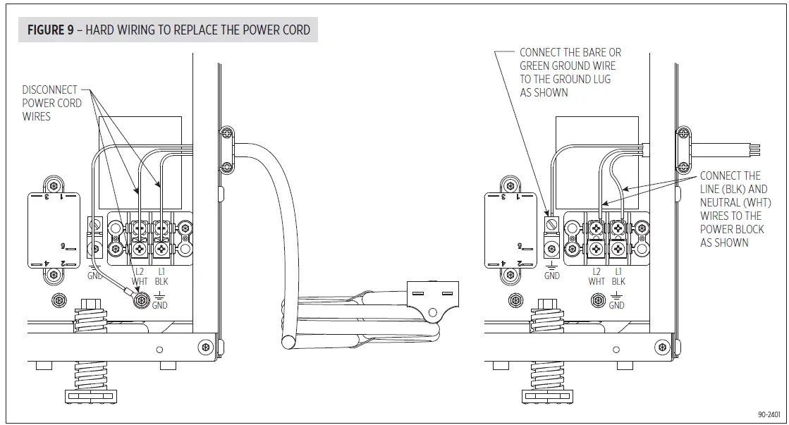 HARD WIRING TO REPLACE THE POWER CORD