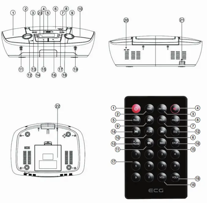 ECG PORTABLE Radio With CD PLAYER-