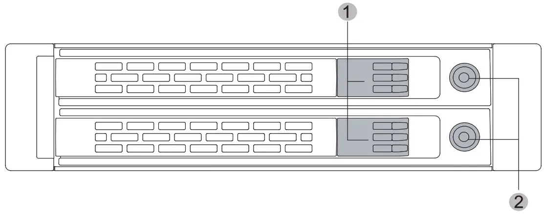 SAS SATA SSD HDD Mobile Rack- Front View