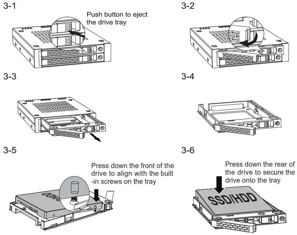 SAS SATA SSD HDD Mobile Rack- Installation