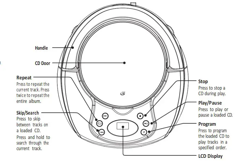 GPX-Inc-Portable-Top-Loading-CD-Boombox-with-AM-FM-Radio-fig-1