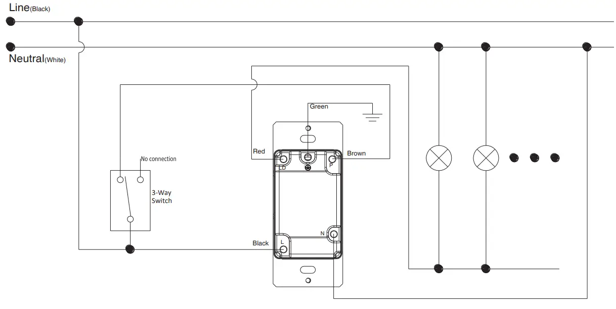 Tenia Lighting DNA042CU2 W 600 Smart LED Dimmer Switch - Connection