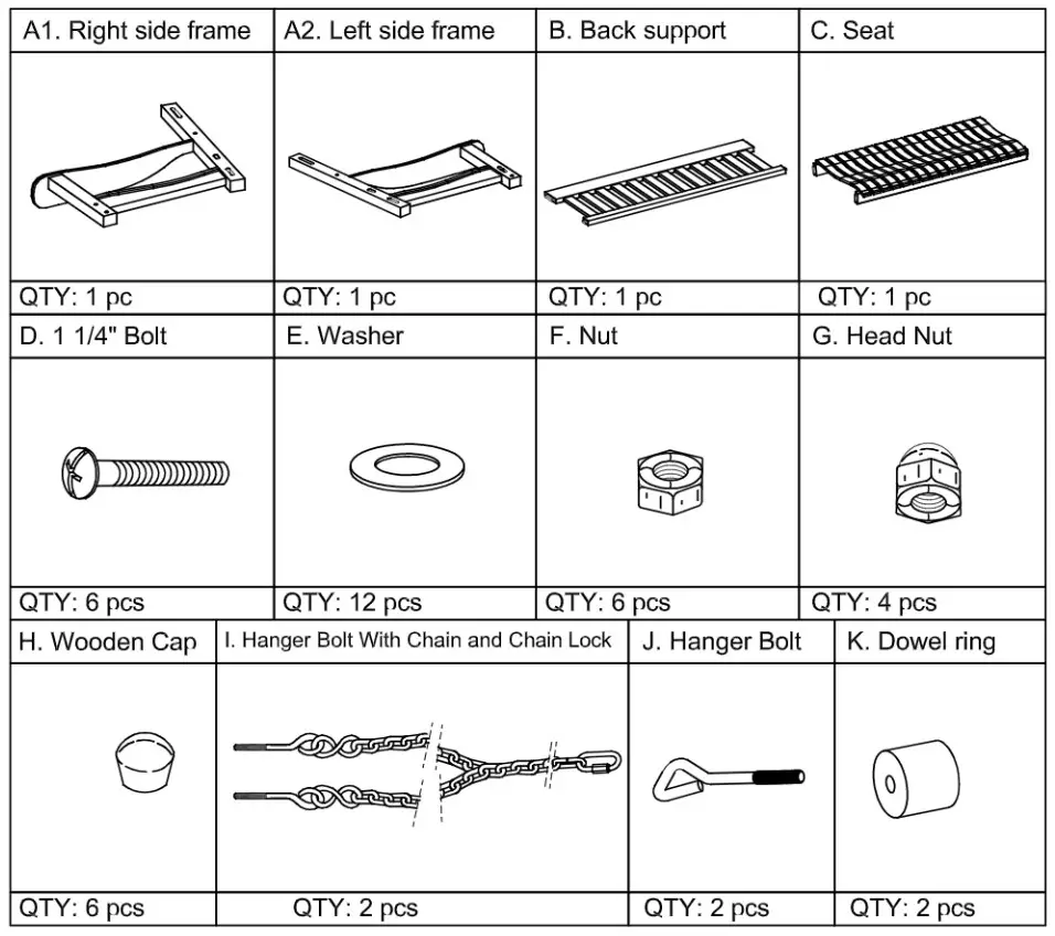 cambridge Swing - Parts and hardware