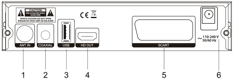 CABLETECH URZ0336B DVB-T2 HD Tuner for Ground Based Television - back panel