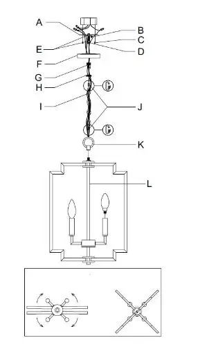 Hunter 19575 Zoanne 4 Light Small Pendant 12