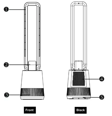 ezbuy TF-2008Y Bladeless Fan - FIG1