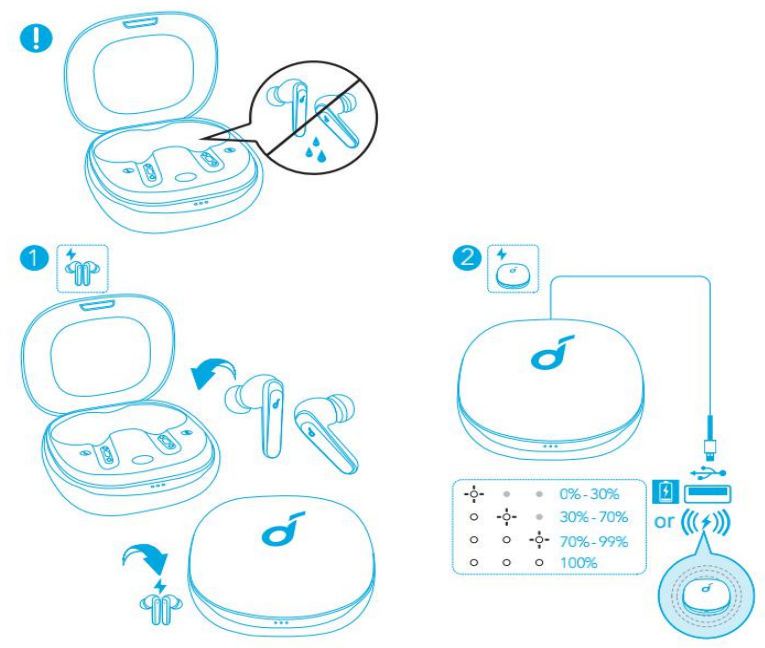 soundcore Life Note 3 NC Wireless Earbuds - Charging