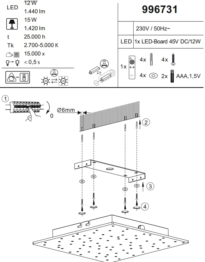 Paul Neuhaus 2_550184 Sparkle B 45 cm Ceiling Lamp - fig 1