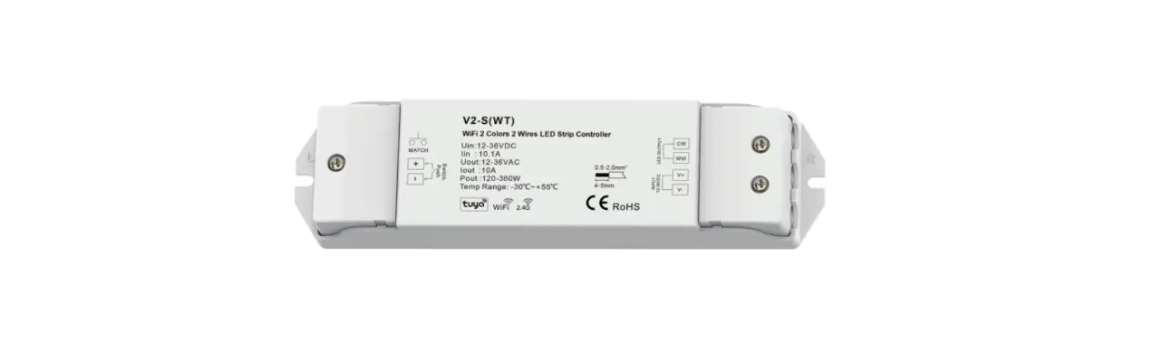 Tuya V2-s Wt Wifi 2 Color 2 Wires Led Strip Controller Instruction Manual