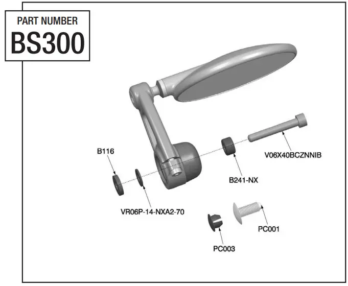 rizoma MI BS300 00 Rearview Mirror - Figure 2