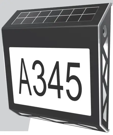 HOFTRONIC 5438189 Numa Solar House Number Sign-fig1