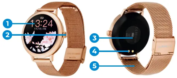 IP67 Smartwatch Garett Women Emma Gold Steel-1