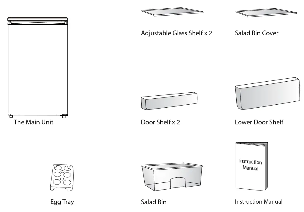 Lec L5017W-S-B White Under Counter Larder Fridge 2