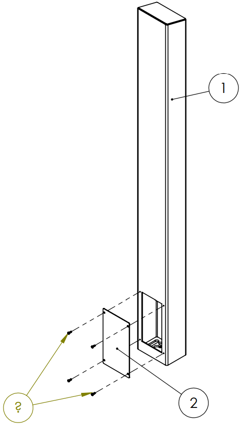 PEOESTAL PRO ADA SS TWR 60 ADA Compliant Stainless Steel Square - FIGURE 2