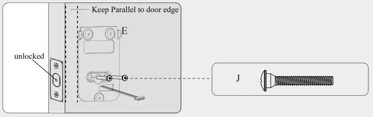 hugolog keyless entry door lock - Install exterior assembly D