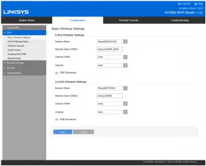 LINKSYS E7350 AX1800 - Basic Wireless Settings