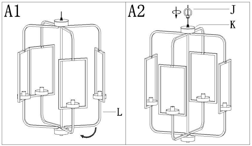 Uolfin 5069667 Camila 4 Light Modern Contemporary Cage Chandelier - installation