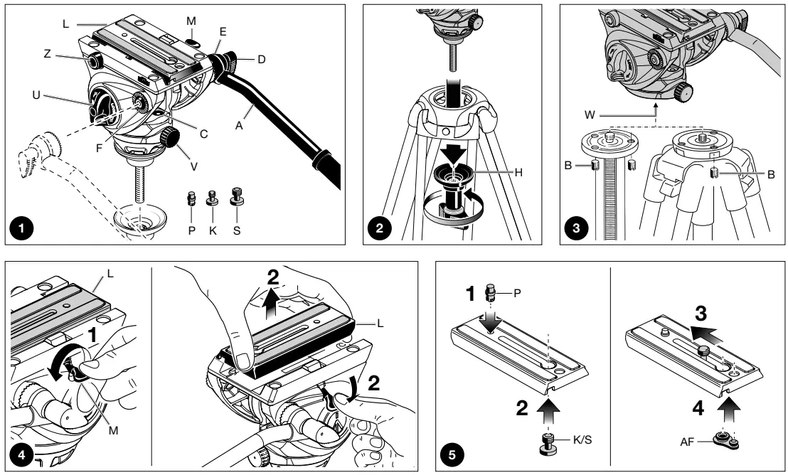 Manfrotto MVH500A Fluid Video Head with Flat Base - 1