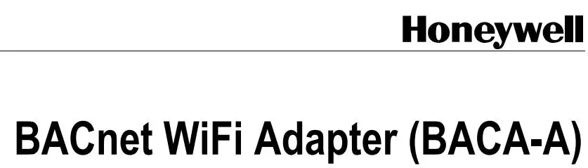 Honeywell E671781 BACnet WiFi Adapter (BACA-A) User Manual