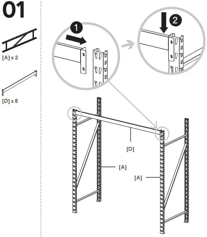 castorama 123001 GoodHome Rand Metal Bookcase - Figure 1