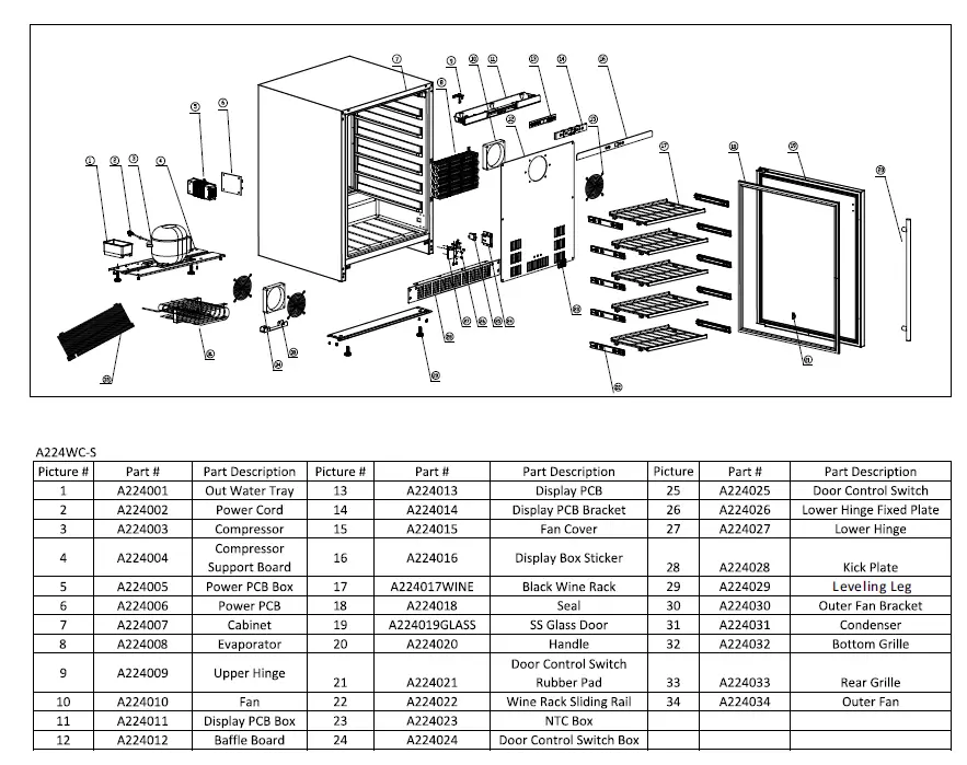 AZURE-A224WC-24-Inch-Wine-Center-w-Stainless-Steel-Trim-Glass-Door-fig-10