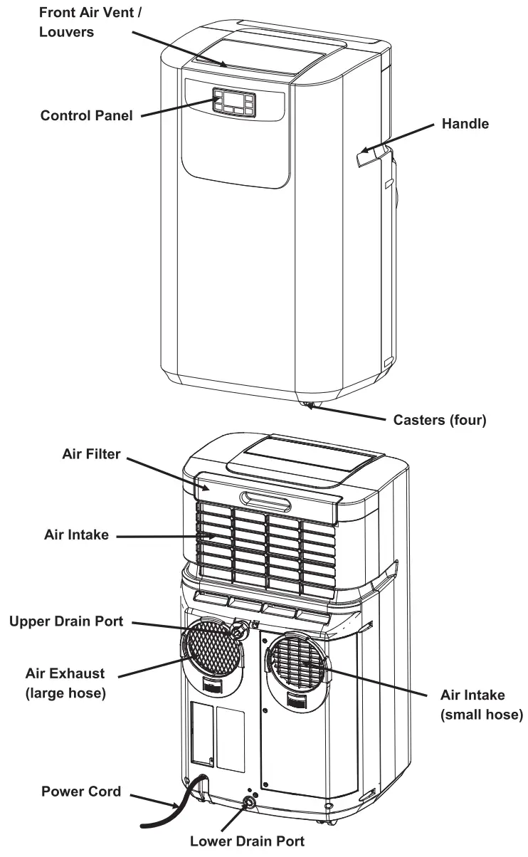Whynter ARC-122DS Elite 12000 BTU Dual Hose Digital - parts