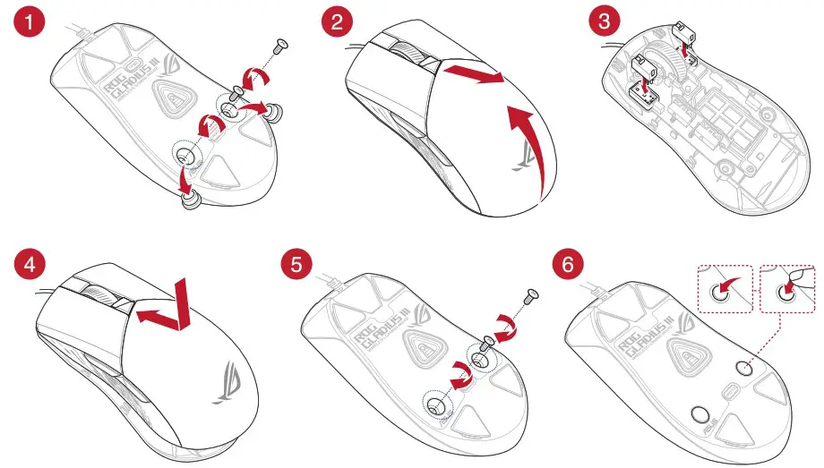 ASUS Q20903 P514 ROG GLADIUS III Gaming Mouse - Replacing the Switches 1