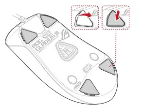 ASUS Q20903 P514 ROG GLADIUS III Gaming Mouse - Replacing the mouse feet