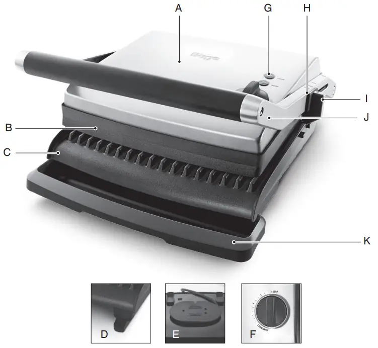 Sage BGR200 Adjusta Grill -- APPLIANCE
