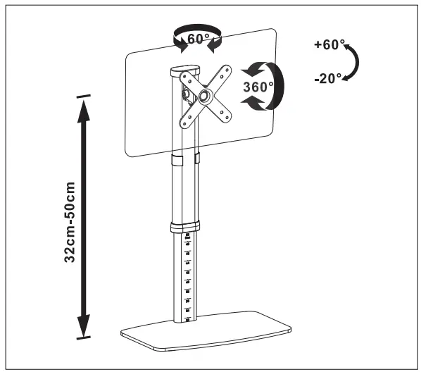CTA PAD WADMQR Digital Height Adjustable Mount - Swivel and Orientation Adjustability B