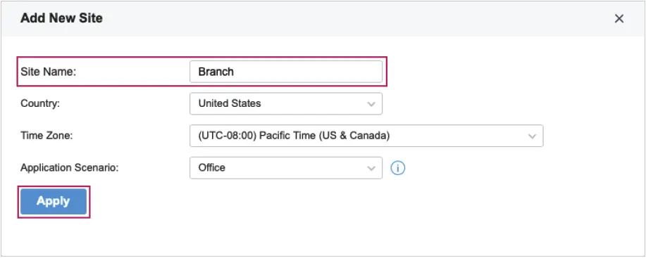 Adding Site Branch