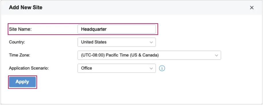 Adding Site Headquarter