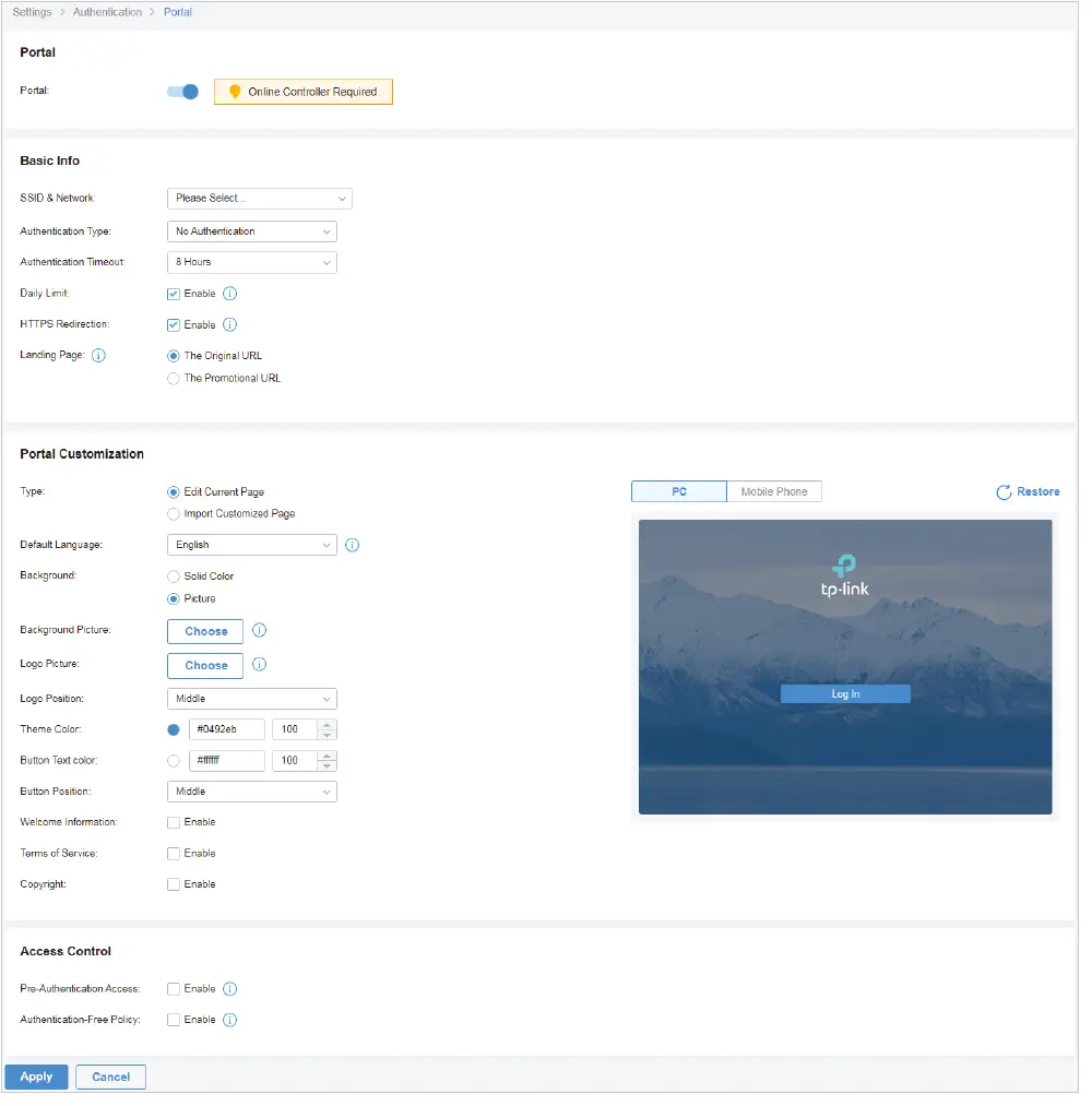 Configuring Portal Authentication