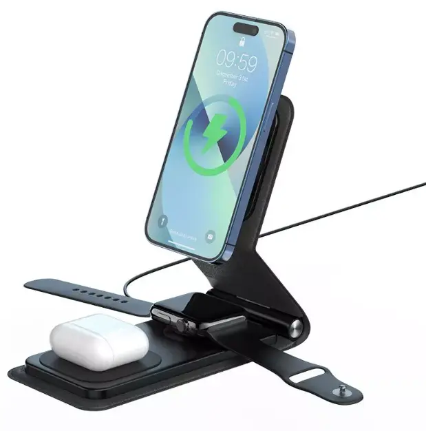 Zhiwoyi HY-026 Foldable and Portable 3 in 1 Wireless Charger Stand